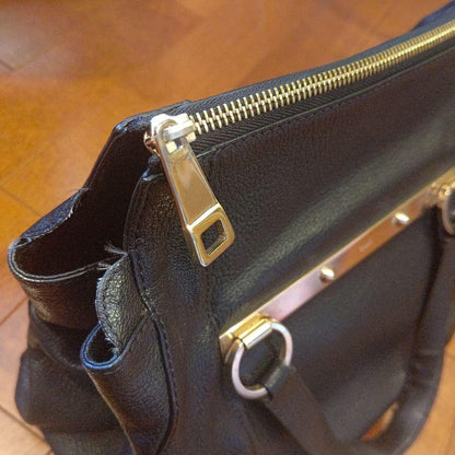 Chloe Hand Bag Tote Purse Leather Black Authentic