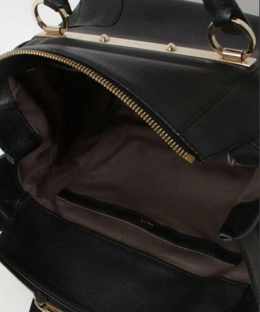 Chloe Hand Bag Tote Purse Leather Black Authentic