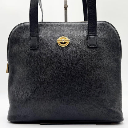 CELINE Shoulder Bag Purse Leather Black Authentic