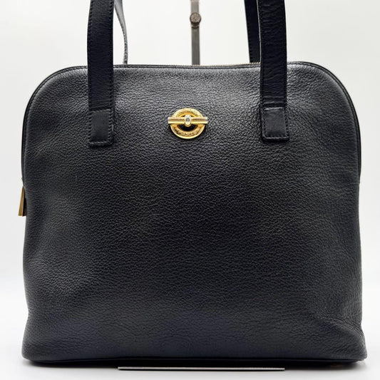 CELINE Shoulder Bag Purse Leather Black Authentic