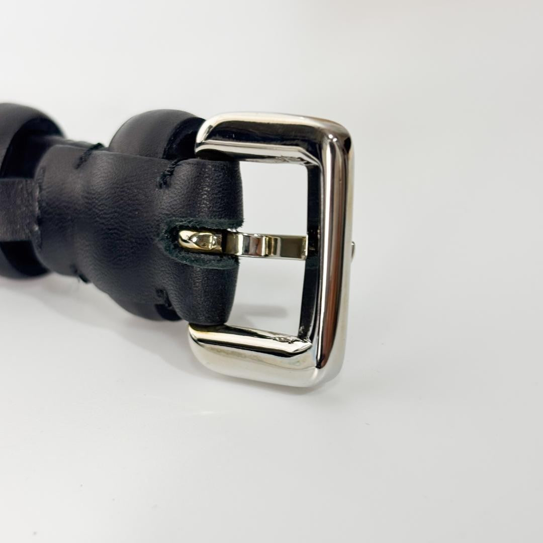 Christian Dior Men's Belt Logo Leather Black Authentic