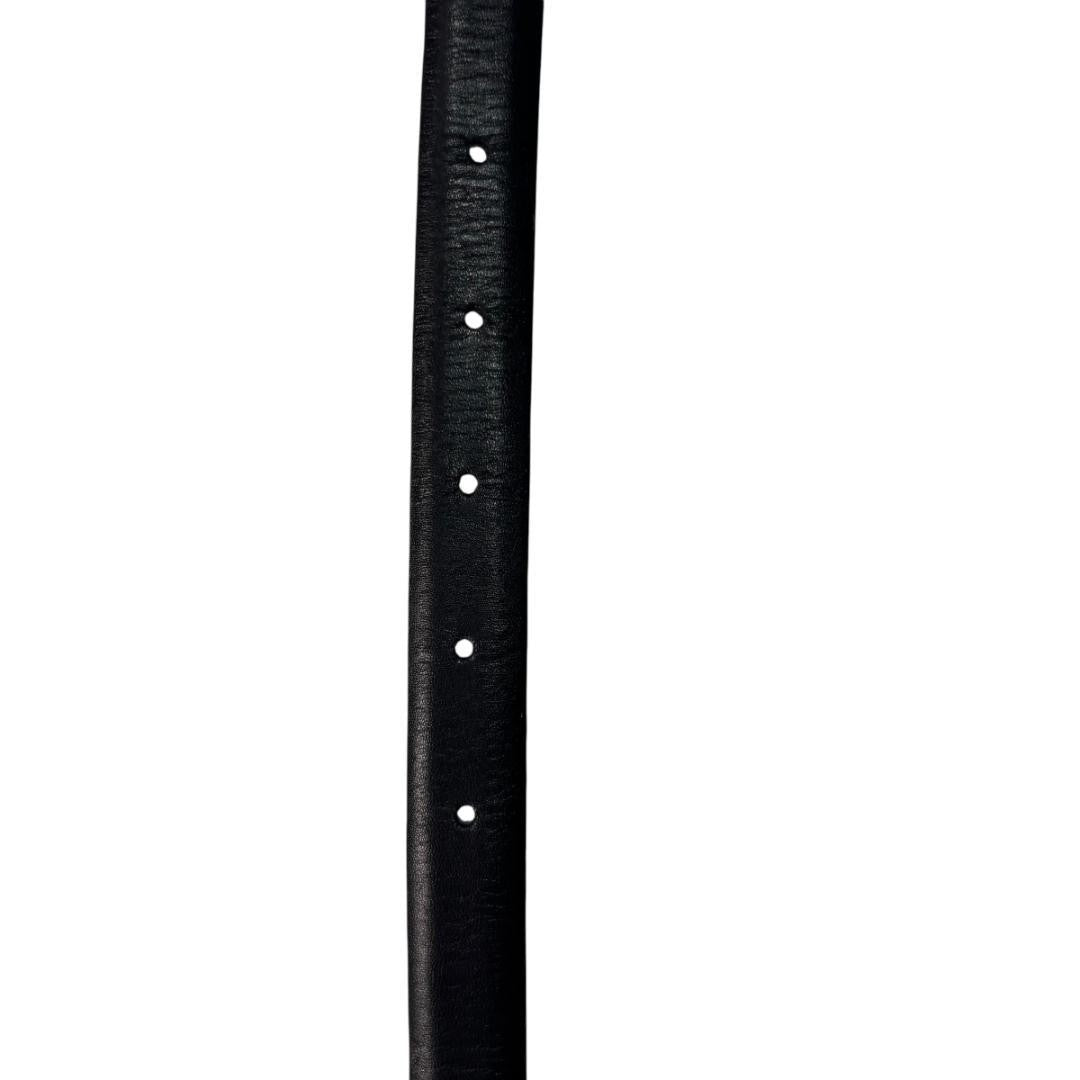 Christian Dior Men's Belt Logo Leather Black Authentic