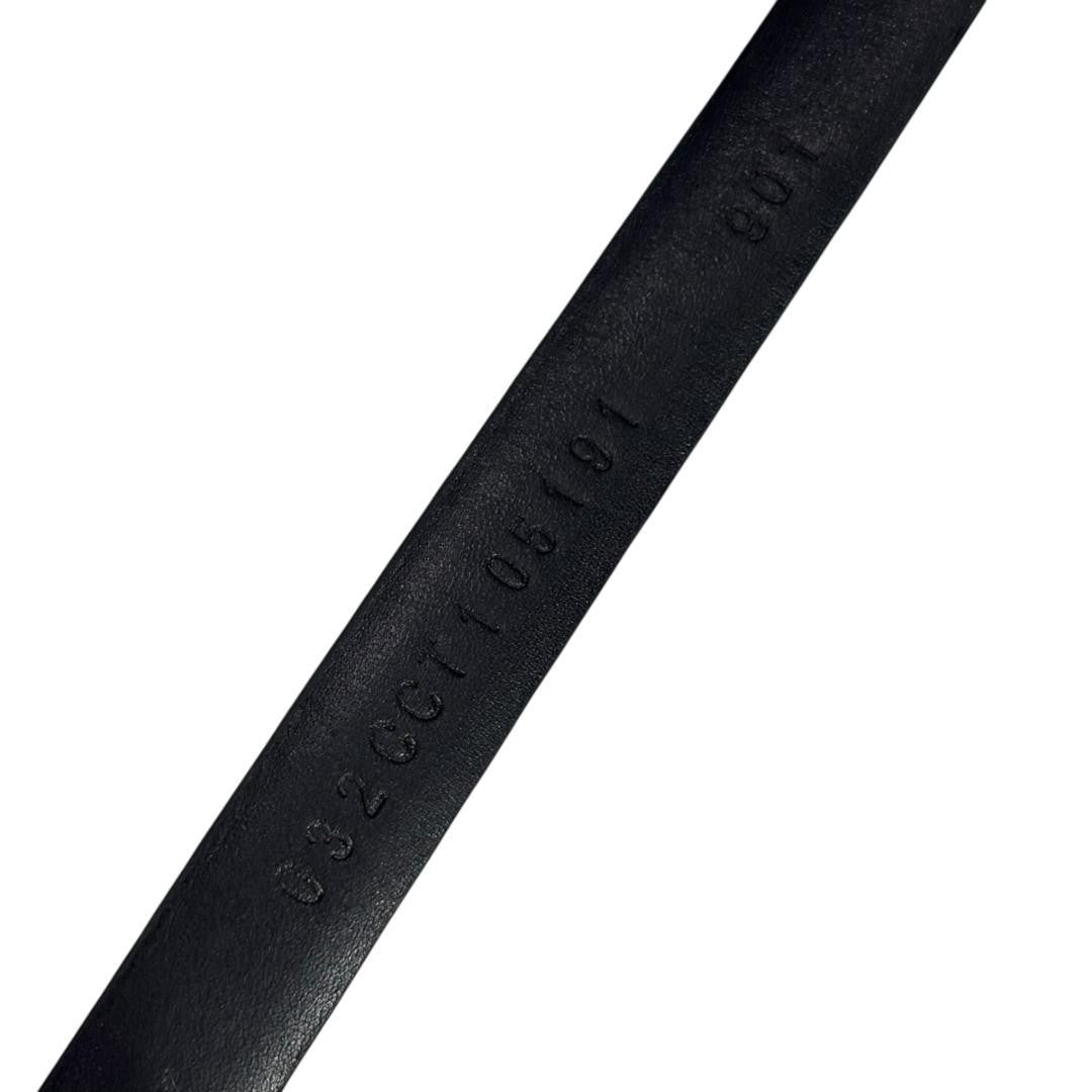 Christian Dior Men's Belt Logo Leather Black Authentic