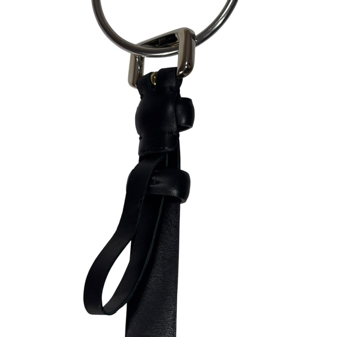 Christian Dior Men's Belt Logo Leather Black Authentic
