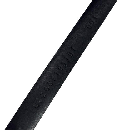 Christian Dior Men's Belt Logo Leather Black Authentic
