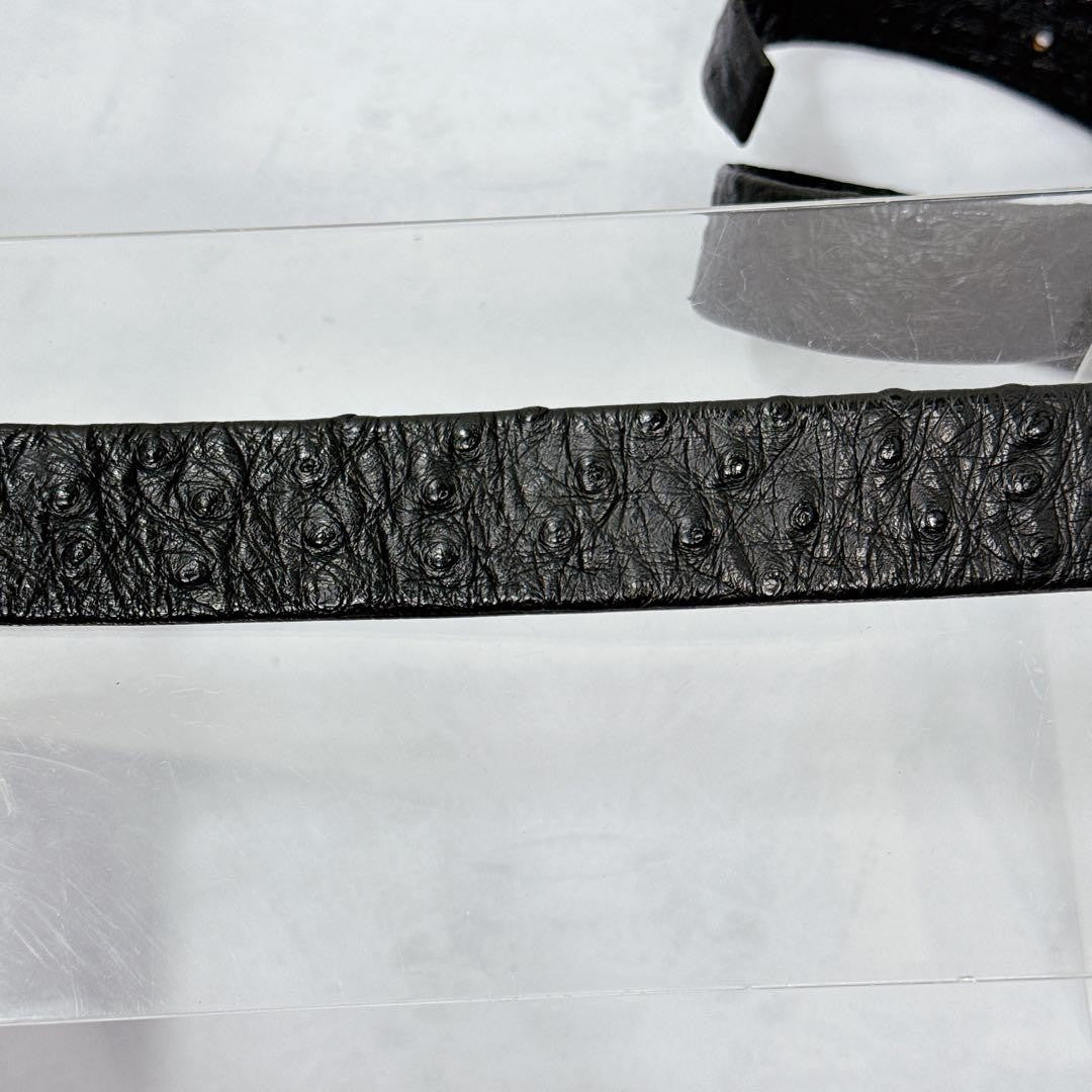 Christian Dior Men's Belt Logo Leather Black Authentic