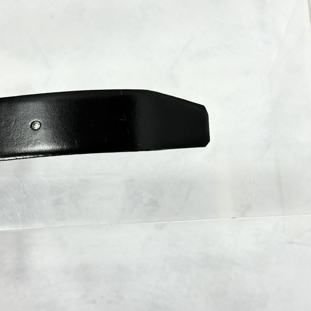 Christian Dior Men's Belt Logo Leather Black Gold Authentic