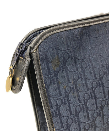 Christian Dior Clutch Bag Second Bag Logo Trotter Navy Authentic