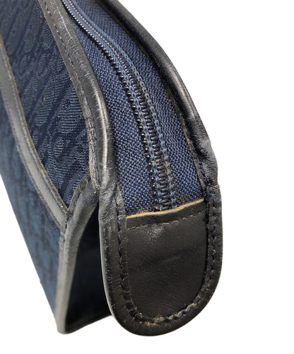 Christian Dior Clutch Bag Second Bag Logo Trotter Navy Authentic