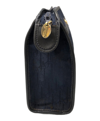 Christian Dior Clutch Bag Second Bag Logo Trotter Navy Authentic