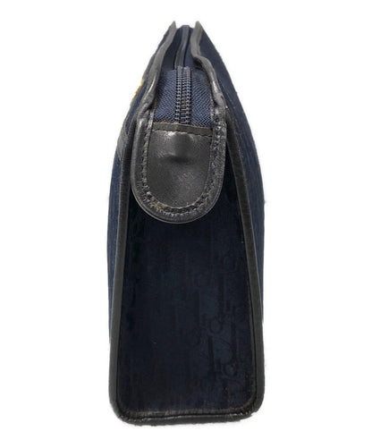 Christian Dior Clutch Bag Second Bag Logo Trotter Navy Authentic