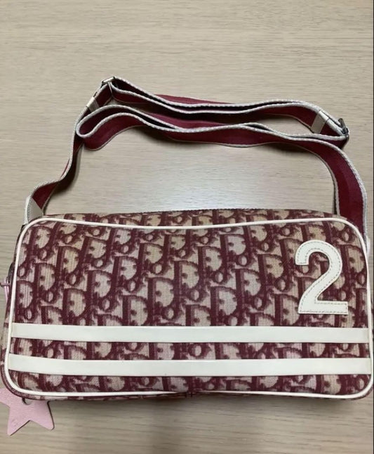 Christian Dior Shoulder Bag Purse Trotter No.2 Red Authentic