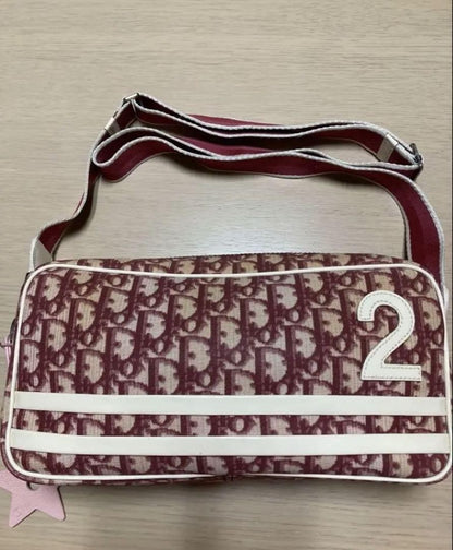 Christian Dior Shoulder Bag Purse Trotter No.2 Red Authentic