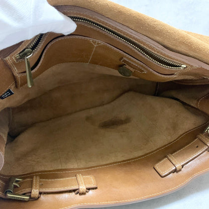 MULBERRY Bag Bayswater Hand Tote Purse Leather Brown Gold Used Authentic