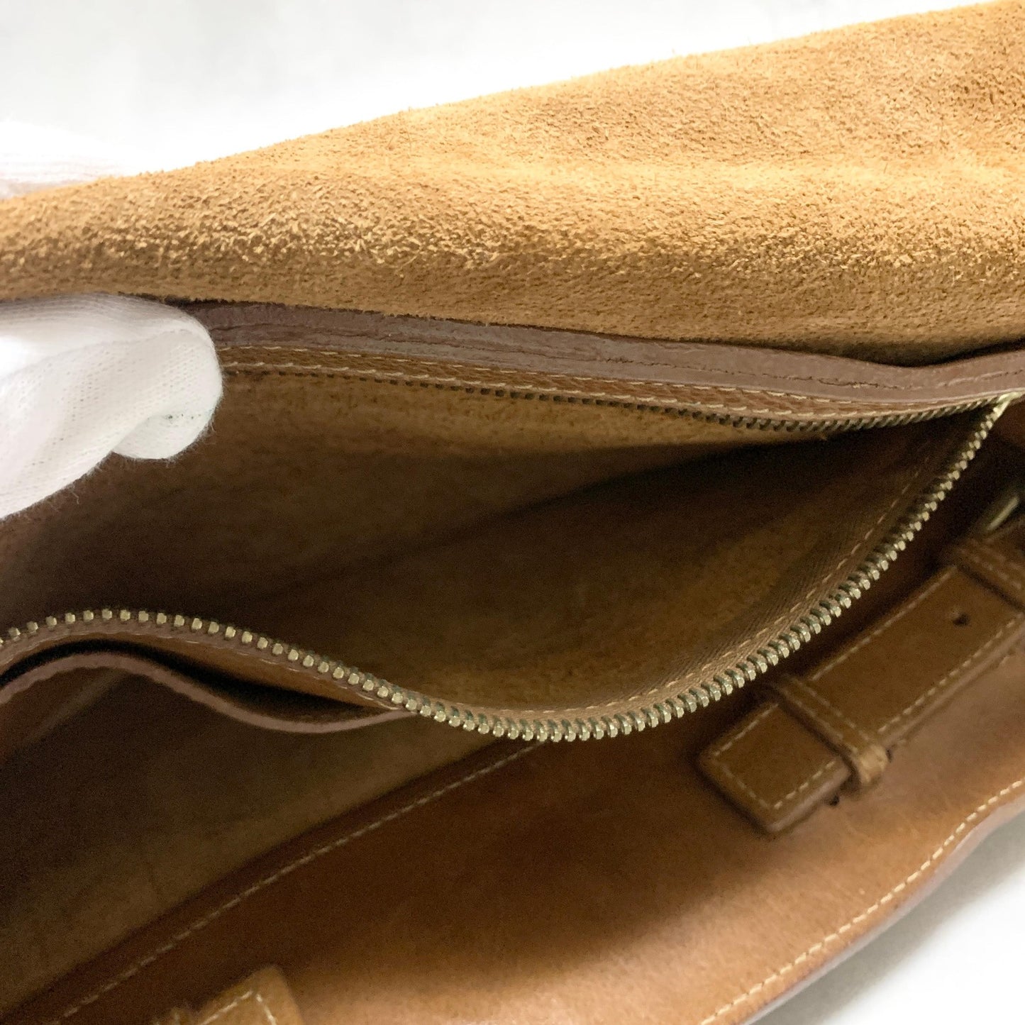 MULBERRY Bag Bayswater Hand Tote Purse Leather Brown Gold Used Authentic