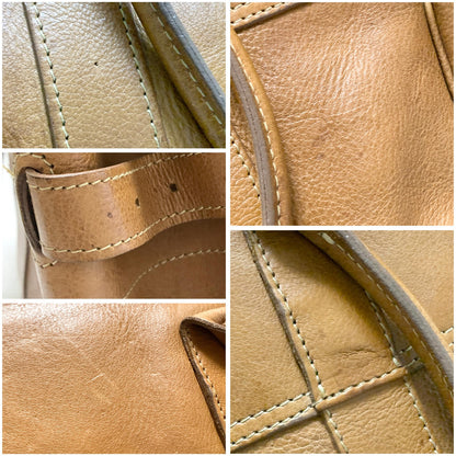 MULBERRY Bag Bayswater Hand Tote Purse Leather Brown Gold Used Authentic
