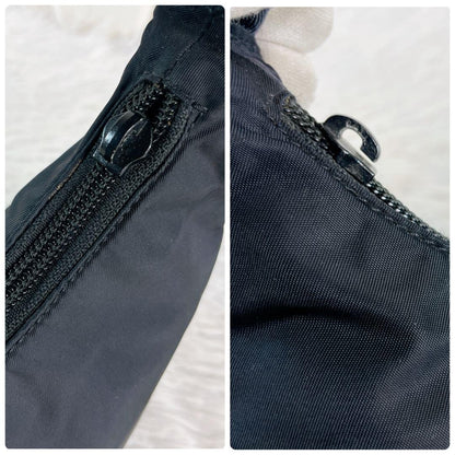 PRADA Hand Bag Tote Purse Logo Nylon Black Authentic