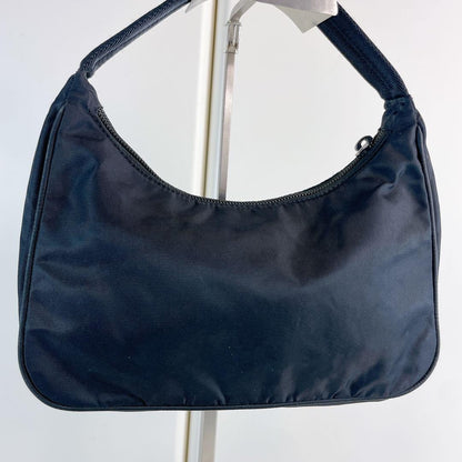 PRADA Hand Bag Tote Purse Logo Nylon Black Authentic