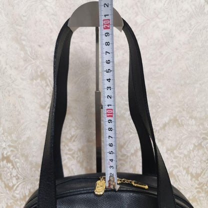 Valentino Garavani Shoulder Bag Purse Logo Leather Black Authentic