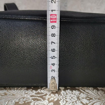 Valentino Garavani Shoulder Bag Purse Logo Leather Black Authentic