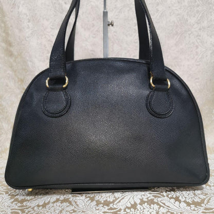 Valentino Garavani Shoulder Bag Purse Logo Leather Black Authentic