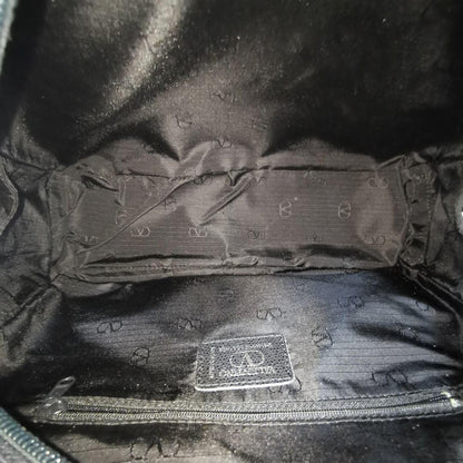 Valentino Garavani Shoulder Bag Purse Logo Leather Black Authentic