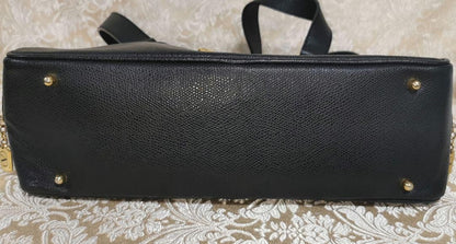 Valentino Garavani Shoulder Bag Purse Logo Leather Black Authentic