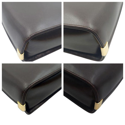 Christian Dior Hand Shoulder Bag Tote Purse 2way Logo Leather Brown Authentic