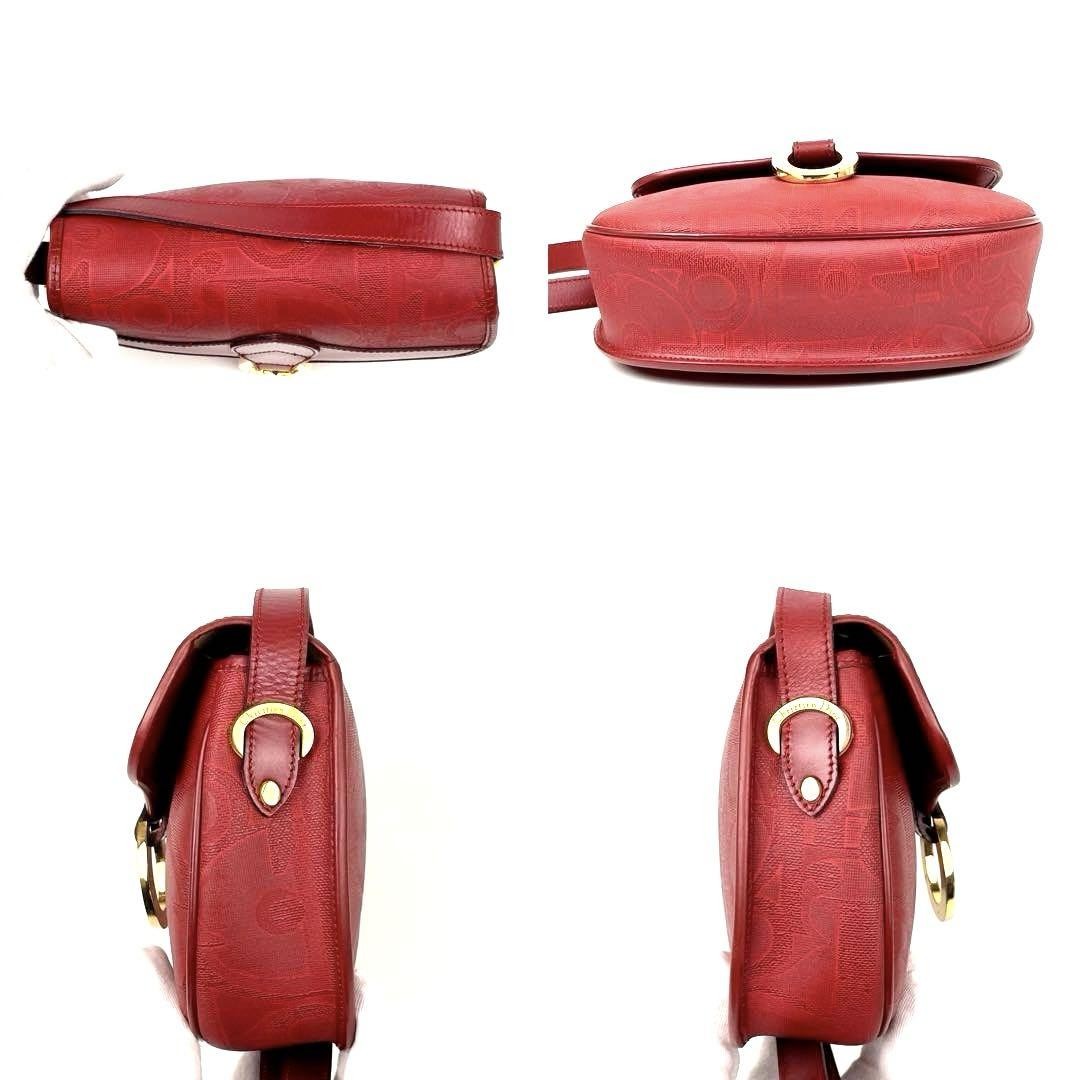 Christian Dior Shoulder Bag Purse Trotter PVC Leather Red Authentic