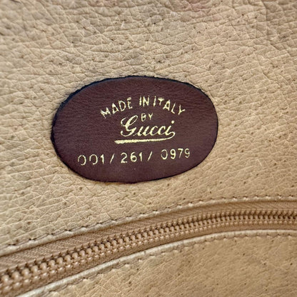 GUCCI Shoulder Bag Purse Interlocking Leather Suede Brown Authentic