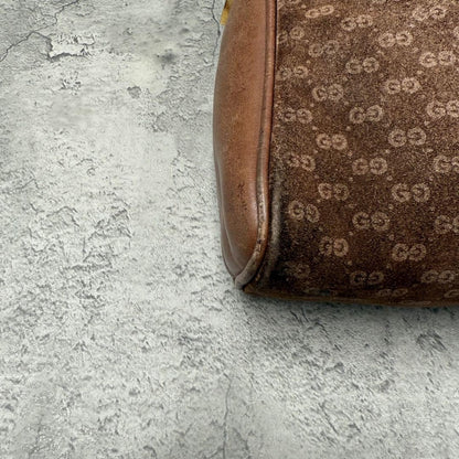 GUCCI Shoulder Bag Purse Interlocking Leather Suede Brown Authentic