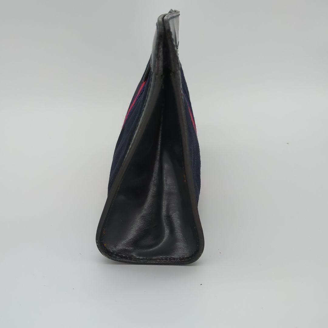 GUCCI Clutch Bag Second Bag Sherry Line Suede Navy Authentic