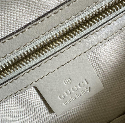 GUCCI Hand Bag Tote Purse GG Canvas Beige Authentic
