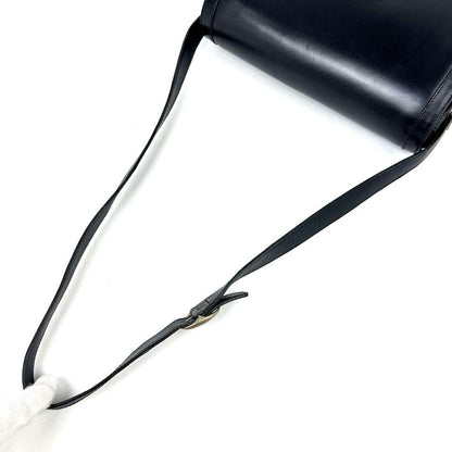 GUCCI Shoulder Bag Purse Interlocking Leather Dark Navy Authentic