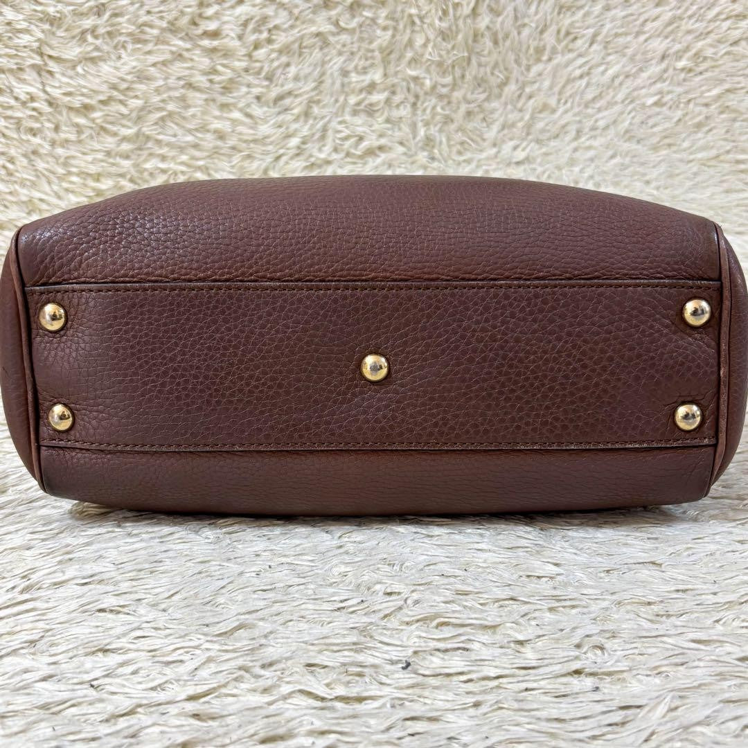 GUCCI Hand Bag Tote Purse Bamboo Leather Brown Authentic