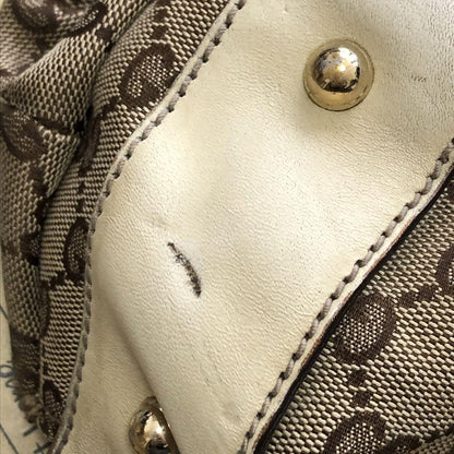 GUCCI Hand Bag Tote Purse GG Canvas Leather Authentic