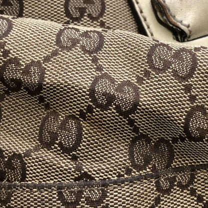 GUCCI Hand Bag Tote Purse GG Canvas Leather Authentic