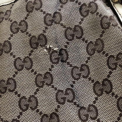GUCCI Hand Bag Tote Purse GG Canvas Leather Authentic