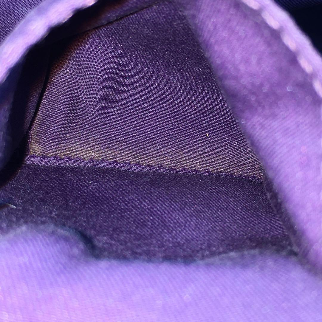 GUCCI Hand Bag Tote Purse GG Canvas Leather Brown Purple Authentic