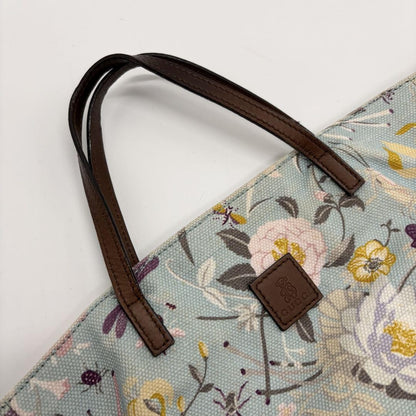 GUCCI Hand Bag Tote Purse Floral Canvas Leather Multicolor Authentic