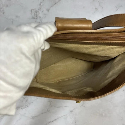 GUCCI Shoulder Bag Purse 2way GG Canvas Leather Brown Authentic