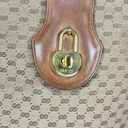 GUCCI Shoulder Bag Purse 2way GG Canvas Leather Brown Authentic