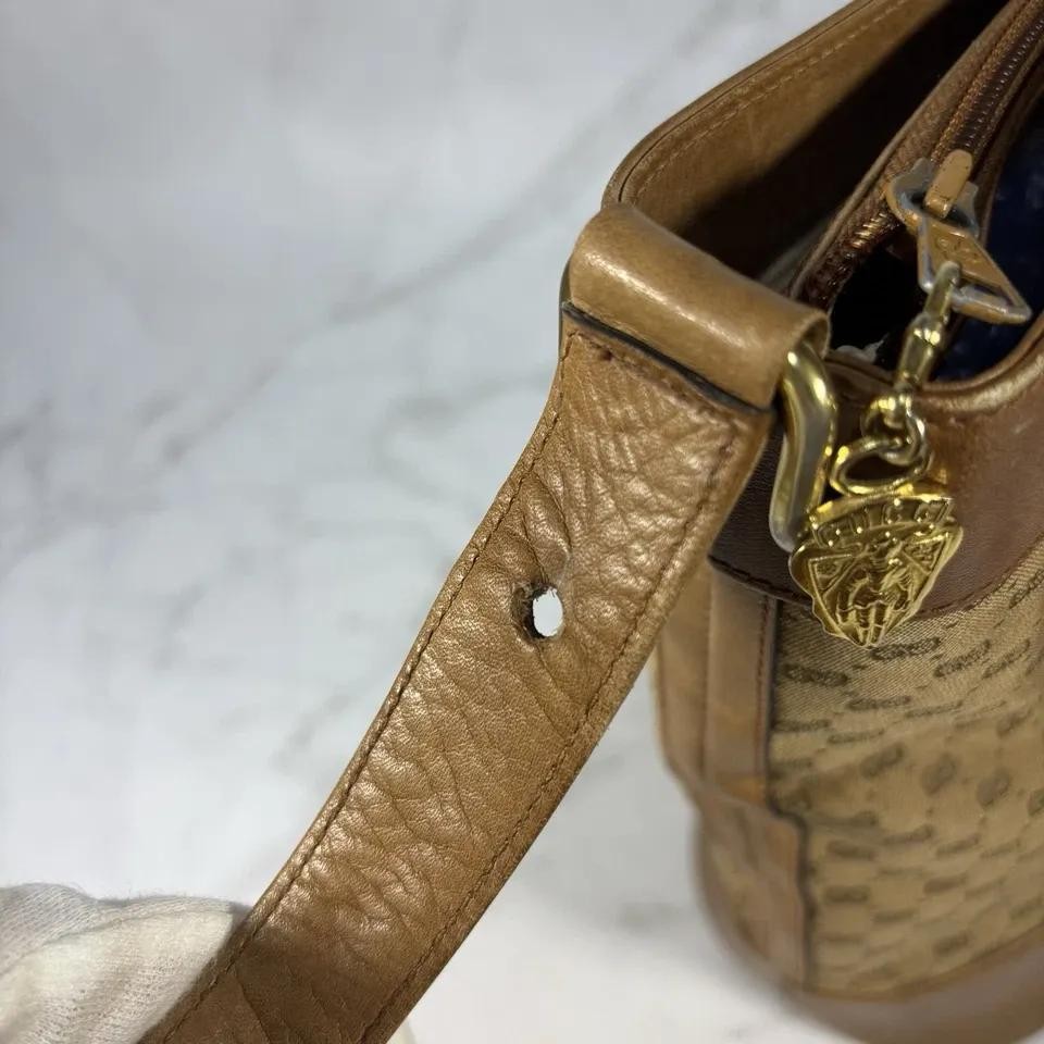 GUCCI Shoulder Bag Purse 2way GG Canvas Leather Brown Authentic