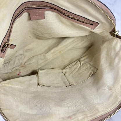 GUCCI Hand Bag Tote Purse Shima Micro GG Leather Pink Authentic