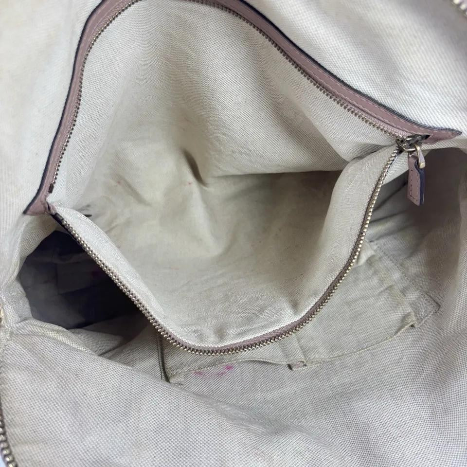 GUCCI Hand Bag Tote Purse Shima Micro GG Leather Pink Authentic