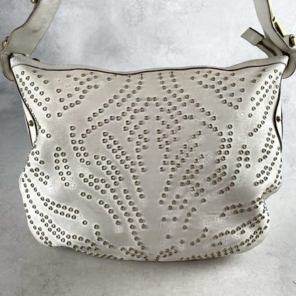 GUCCI Shoulder Bag Purse Sherry Line Leather White Authentic