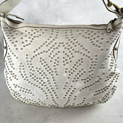 GUCCI Shoulder Bag Purse Sherry Line Leather White Authentic