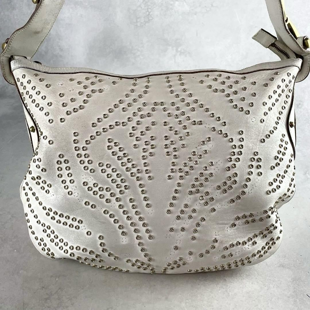 GUCCI Shoulder Bag Purse Sherry Line Leather White Authentic