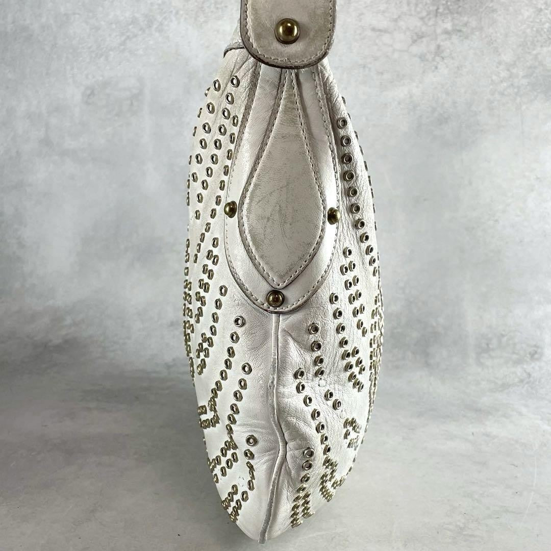 GUCCI Shoulder Bag Purse Sherry Line Leather White Authentic