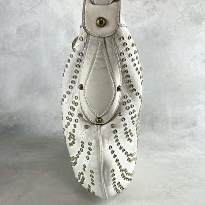 GUCCI Shoulder Bag Purse Sherry Line Leather White Authentic